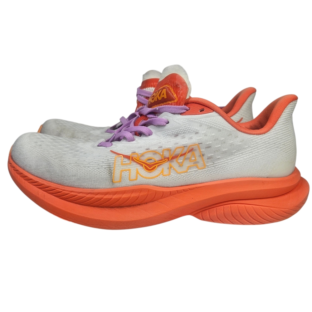 Hoka Women's White Orange Purple Running Shoes. Size 9b